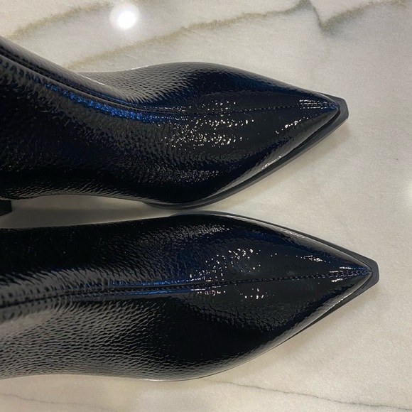 Everlane Boots size 6.5 Black Patent Leather Pointed Toe - Picture 3 of 15